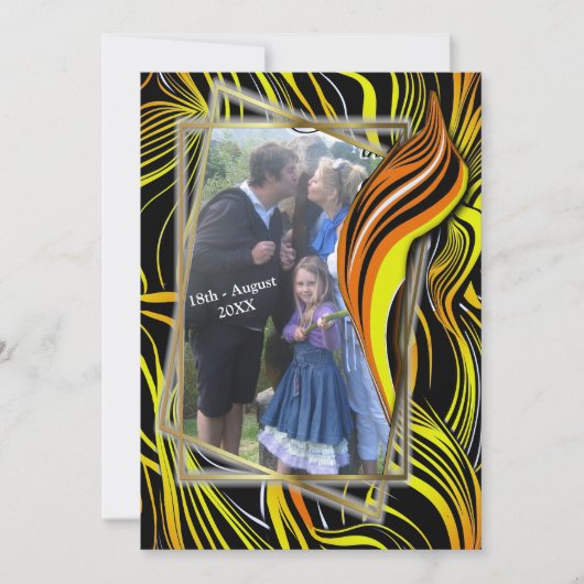 Creatieve zwarte, Oranje en witte naadloze abstrac Kaart (Voorkant)