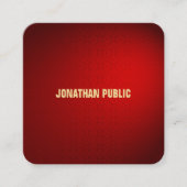 Creatieve Zwarte Rode Damast Ontwerp Luxe Template Vierkante Visitekaartje (Voorkant)