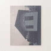 Creatieve zwarte witte spoorweg foto puzzel (Verticaal)