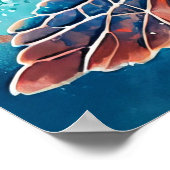 Creatieve Zwemmende Schildpad Illustratie Poster (Hoek)