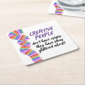 Creatieven cadeau. Grappig kunstenaar citaat Kartonnen Onderzetters (Schuin)