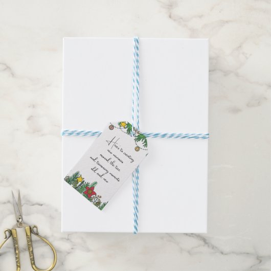 Creating Memories Around The Tree Cadeaulabel (Met Touw)
