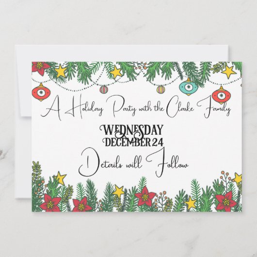 Creating Memories Around the Tree Save The Date (Achterkant)