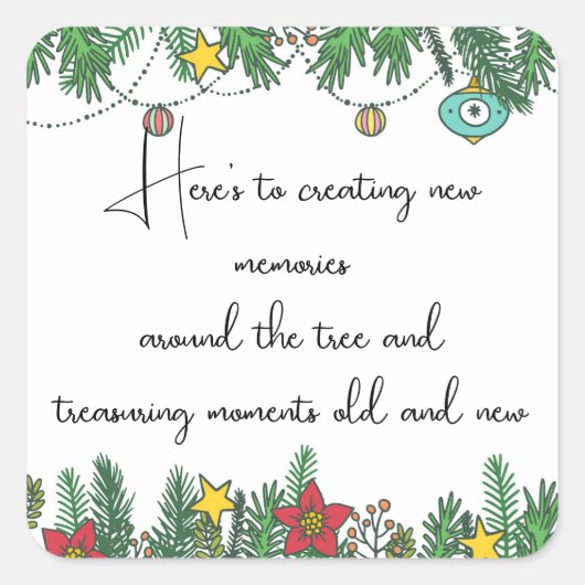 Creating Memories Around the Tree Vierkante Sticker (Voorkant)