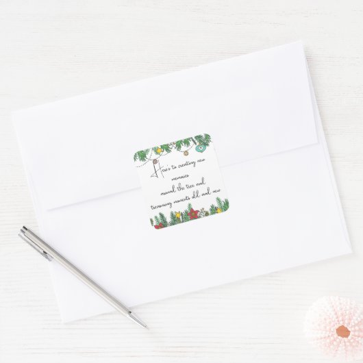 Creating Memories Around the Tree Vierkante Sticker (Envelop)