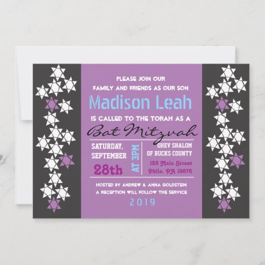 CREATION Bar Bat Mitzvah Uitnodiging (Voorkant)