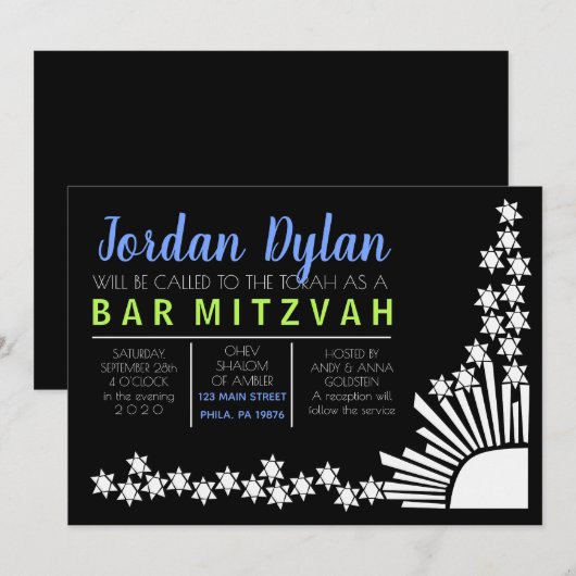 CREATION Bar Bat Mitzvah Uitnodiging (Voorkant / Achterkant)