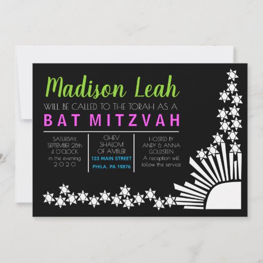 CREATION Bar Bat Mitzvah Uitnodiging (Voorkant)