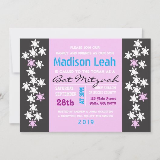 CREATION Bar Bat Mitzvah Uitnodiging (Voorkant)