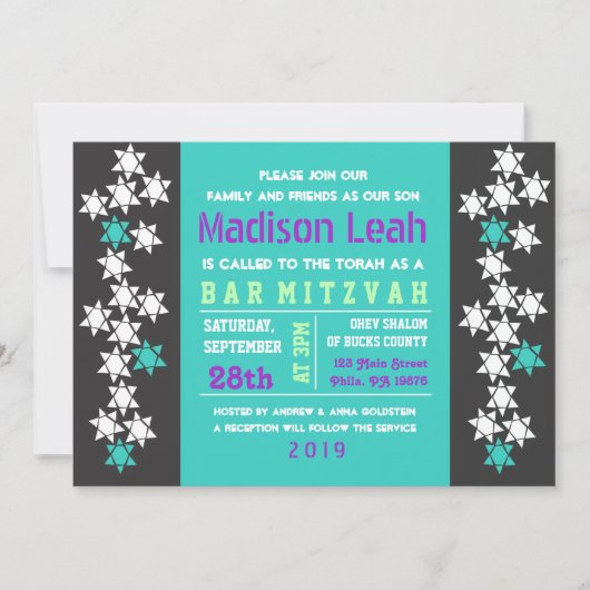 CREATION Bar Bat Mitzvah Uitnodiging (Voorkant)