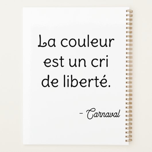 Création pixelisée multicolore planner (Achterkant)