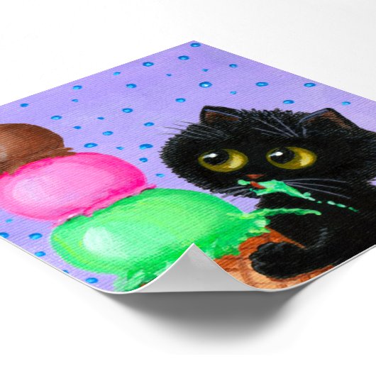Creationals voor zwarte kat-ijs poster (Hoek)