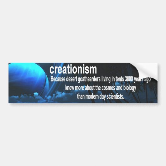 creationisme bumpersticker (Voorkant)