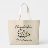 Creations Sheep Cartoon Knitting Bag Grote Tote Bag (Achterkant)