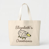 Creations Sheep Cartoon Knitting Bag Grote Tote Bag (Voorkant)