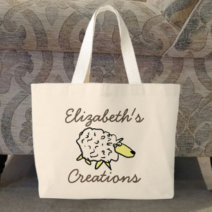 Creations Sheep Cartoon Knitting Bag Grote Tote Bag