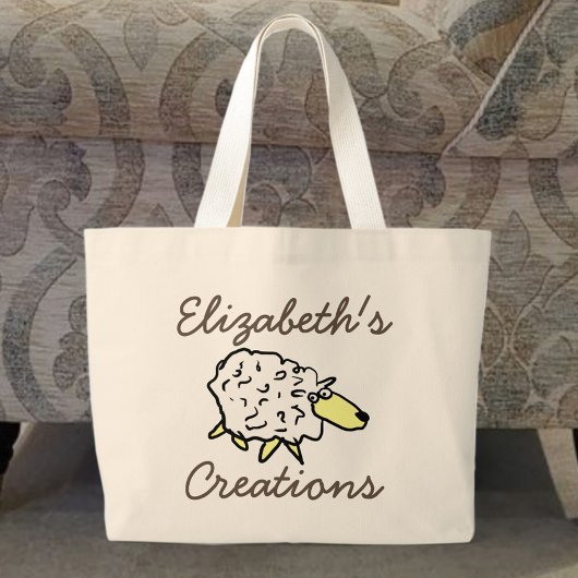 Creations Sheep Cartoon Knitting Bag Grote Tote Bag