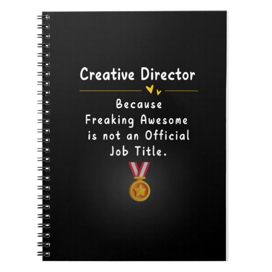 Creativ Directeur Grappige Functietitel Notitieboek (Voorkant)