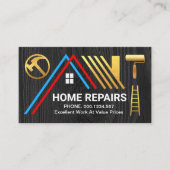 Creative A-Lijst Gold Roof Black Timber Visitekaartje (Voorkant)