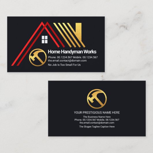 Creative A-Lijst Gold Roof Building Visitekaartje (Voorkant / Achterkant)