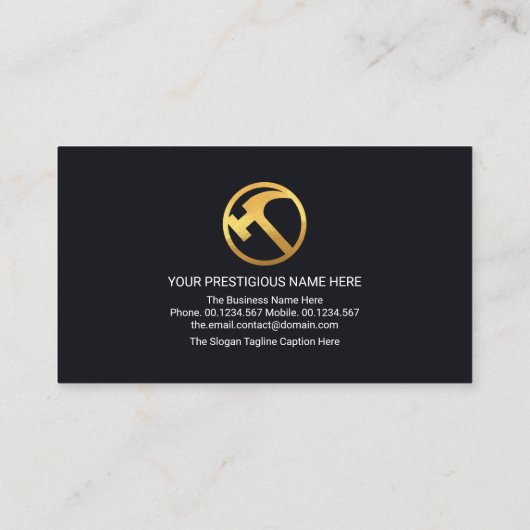 Creative A-Lijst Gold Roof Building Visitekaartje (Achterkant)