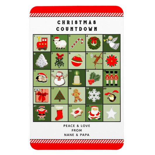 Creative Advent Calendar-Kaart voor Kerstmis Magneet (Verticaal)