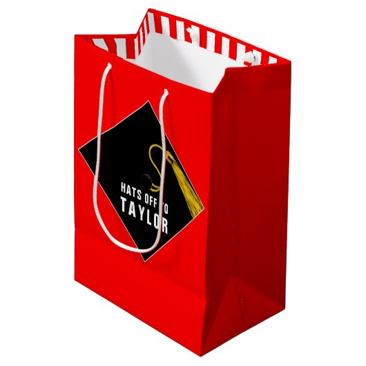 Creative Afstuderen Red Medium Gift Bag Cadeauzakje (Voorkant Gekanteld)