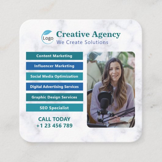 Creative Agency Digital Marketing Visitekaartje (Voorkant)