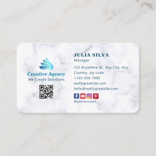 Creative Agency Digital Marketing Visitekaartje (Achterkant)