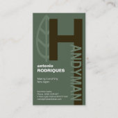 Creative Alphabet-H Handyman Service in reliëf Visitekaartje (Voorkant)