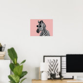Creative Animal Concept: Zebra met zonnebril Poster (Thuiskantoor)