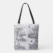 Creative Animal Natuur Line Kunstkleuren Tote Bag (Achterkant)