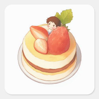 Creative Anime-Sticker Vierkante Sticker