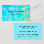 Creative Aqua Blue Water Art Rainbow Yoga Teacher Visitekaartje (Voorkant / Achterkant)