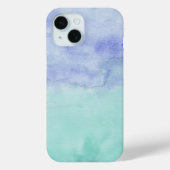Creative Aqua Paarse Abstracte Waterverf Patroon Case-Mate iPhone Case (Achterkant)