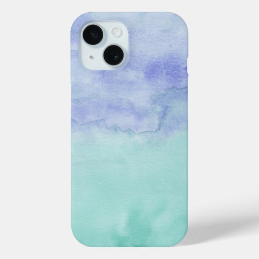 Creative Aqua Paarse Abstracte Waterverf Patroon Case-Mate iPhone Case (Achterkant)