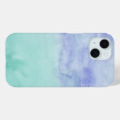 Creative Aqua Paarse Abstracte Waterverf Patroon Case-Mate iPhone Case (Achterkant (horizontaal))
