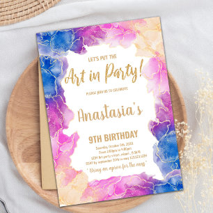 Creative Art Party Thema voor meisjes Kaart