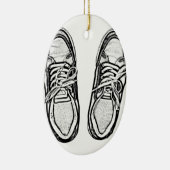 Creative Art schoenen sneakers potlood art graphic Keramisch Ornament (Rechts)