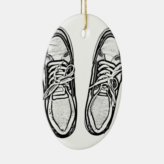 Creative Art schoenen sneakers potlood art graphic Keramisch Ornament (Rechts)
