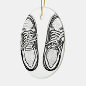 Creative Art schoenen sneakers potlood art graphic Keramisch Ornament (Links)