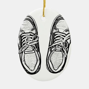 Creative Art schoenen sneakers potlood art graphic Keramisch Ornament