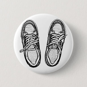 Creative Art schoenen sneakers potlood art graphic Ronde Button 5,7 Cm