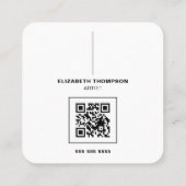 Creative Artist Custom Kunstwerk Foto met QR Code Vierkante Visitekaartje (Achterkant)