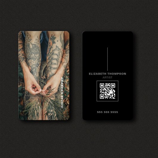 Creative Artist Custom Kunstwerk Foto met QR Code Visitekaartje