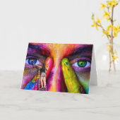 Creative Artist Painter Colorful Birthday Kaart (Gele Bloem)