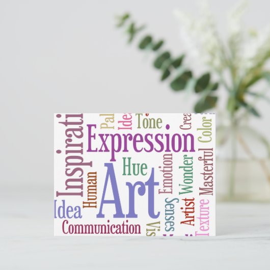 Creative Artist's Inspiration Word Art Briefkaart (Staand voorkant)