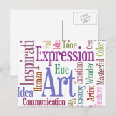 Creative Artist's Inspiration Word Art Briefkaart (Voorkant / Achterkant)