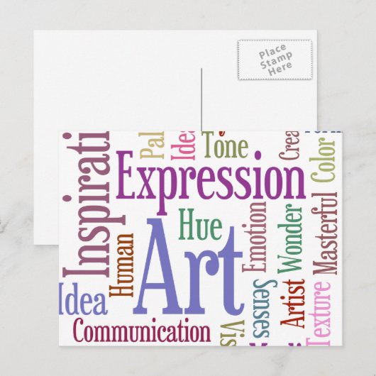 Creative Artist's Inspiration Word Art Briefkaart (Voorkant / Achterkant)