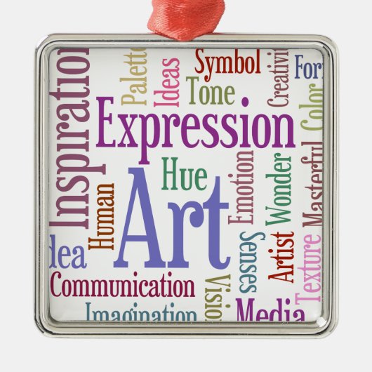 Creative Artist's Inspiration Word Art Metalen Ornament (Voorkant)